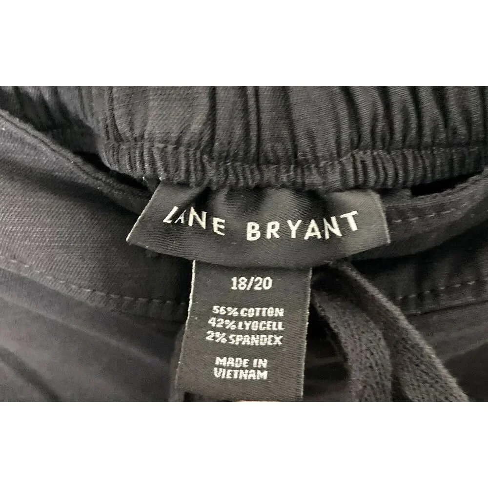 Lane Bryant The Softest Short Cotton Blend Black Pull On Drawstring Sz 18/20 - Picture 4 of 9